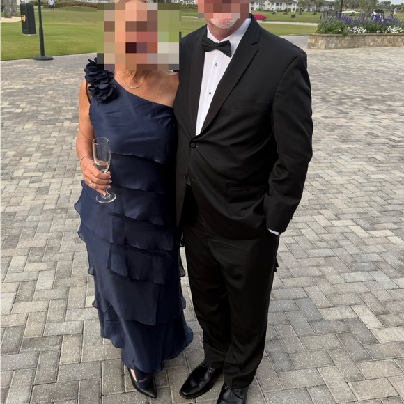 Xscape Deep Blue Dress - Picture 1 of 5